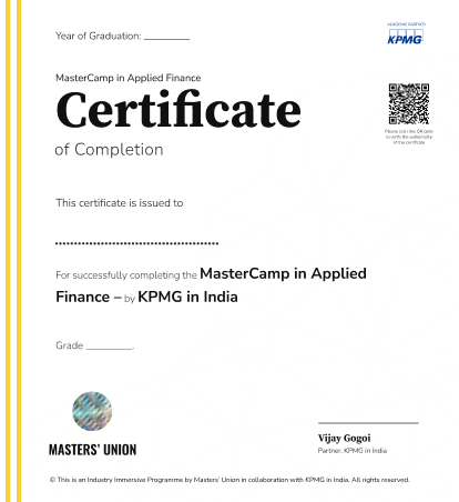 KPMG Certificate
